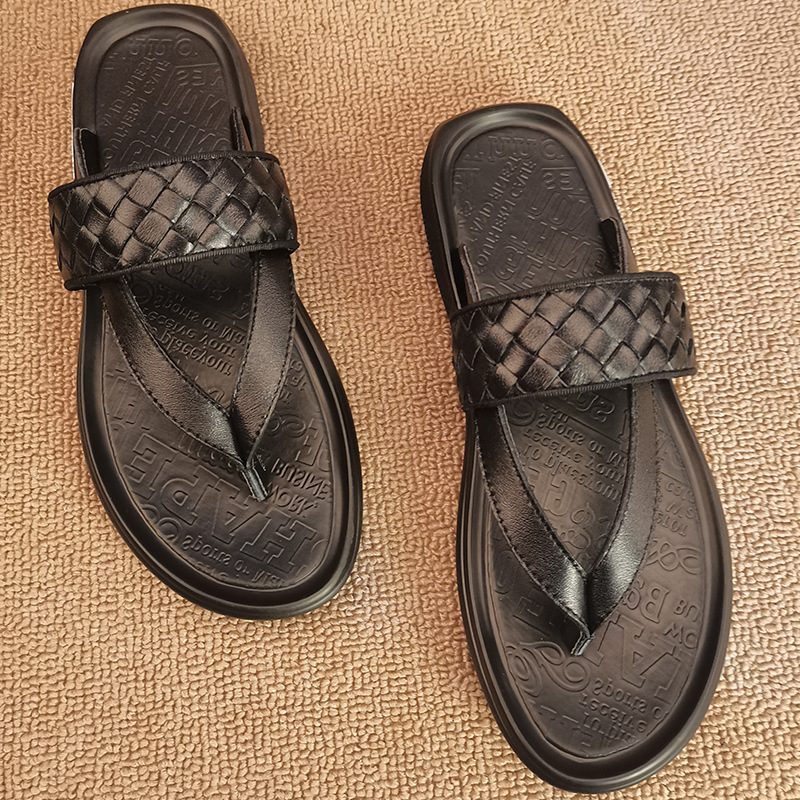 2024 Sommer Nye Menns Flipflops Strandsko Vevde Retro Sandaler Tøfler Sko Herre