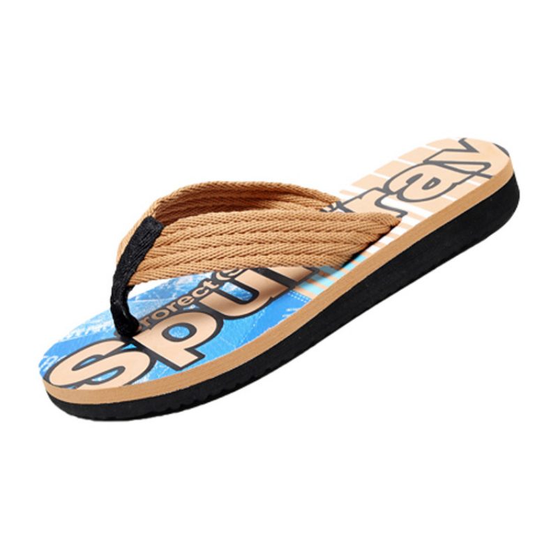 2024 Sommernye Menn Uformelt Mote Sandaler Tøfler Sko Strandtrend Bokstaver Flip-flops