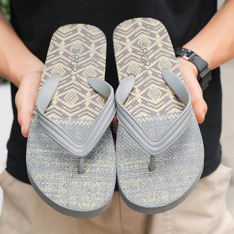Flip Flops Herre 2024 Sommer Sklisikre Sandaler Tøfler Sko Klem Trend Slitasjebestandige Strandsko Menn