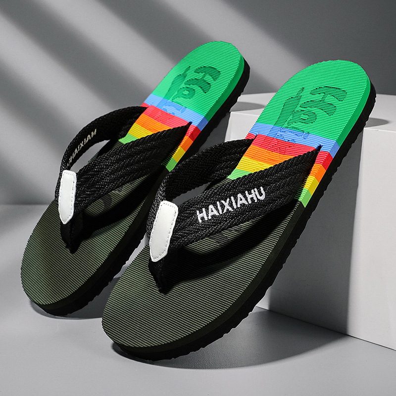 Herretøfler Klype Webbing Flip-flops Hjemme Innendørs Lette Tøfler Utendørs Strandsandaler Herre Stor Størrelse Mann