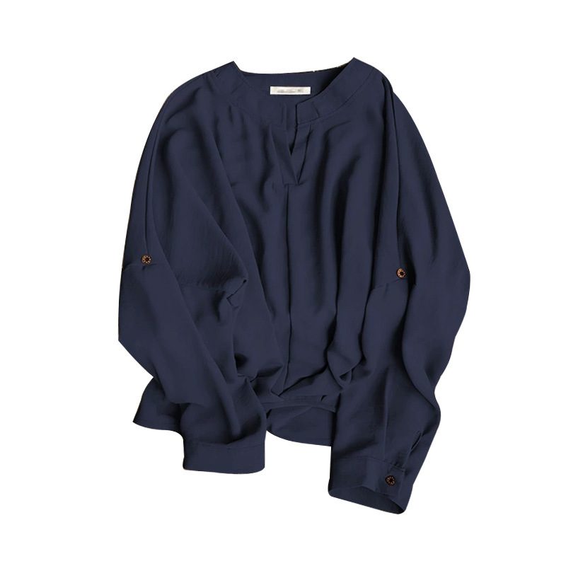 Dameskjorter Slim Fit Ensfarget V-hals Fit
