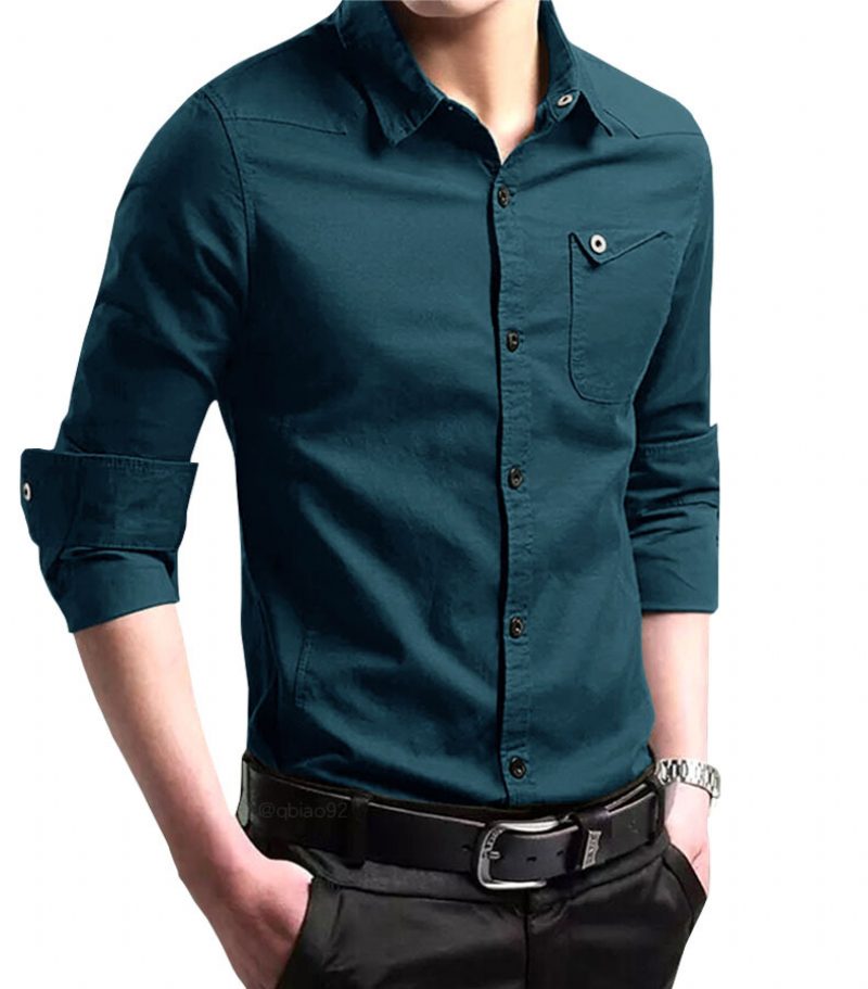Herreskjorte 2024 Fall Langermet Cotton Slim Fit Trend