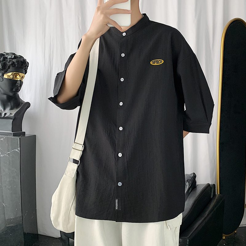 Kortermet Skjorte For Menn I Lin Trendy Casual