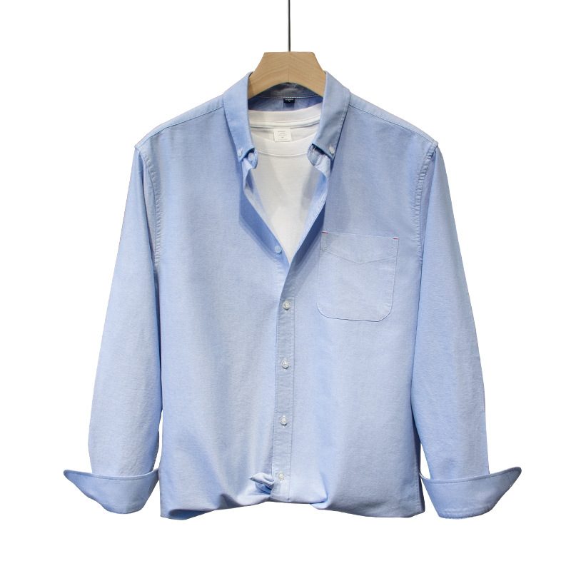 Langermet Skjorte For Menn Casual Trend Mørkeblå