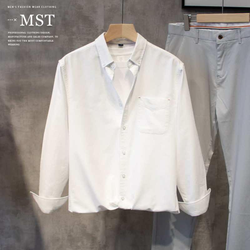 Langermet Skjorte For Menn Casual Trend Mørkeblå