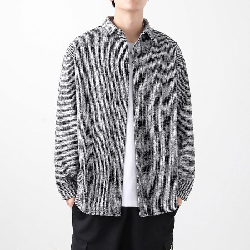 Retrojakke Herre Løs Trendy Casual Ny Langermer