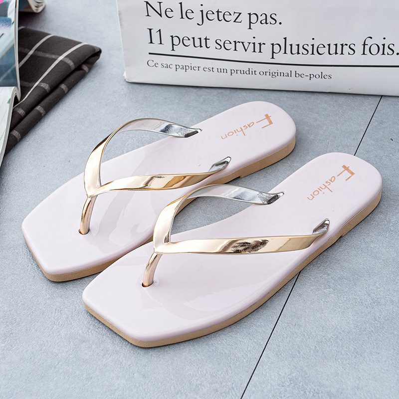 Flip Flops Kvinners Sommer Flate Sko Mote Klype Myk Bunn Strandsandaler Tøfler Sko