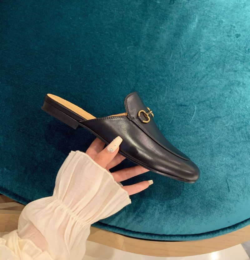 Baotou Muller Skinntøfler For Kvinner Sandaler Tøfler