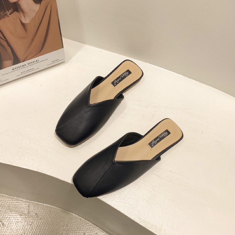 Baotou Tøfler Kvinners Nye Sommer Shopping Sandaler Sko Flate Muldyr