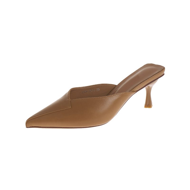 Sko Med Spiss Tå Kvinner Sommer 2024 Ny Mote Stiletto Sandaler Tøfler Høy Hæl Muller