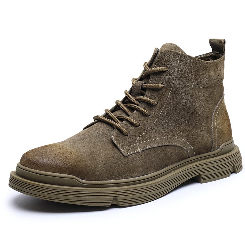 Herresko Vinter Trendy Sko High-top Frostet Skinn Varme Martin Støvler Menns Verktøy Ørken