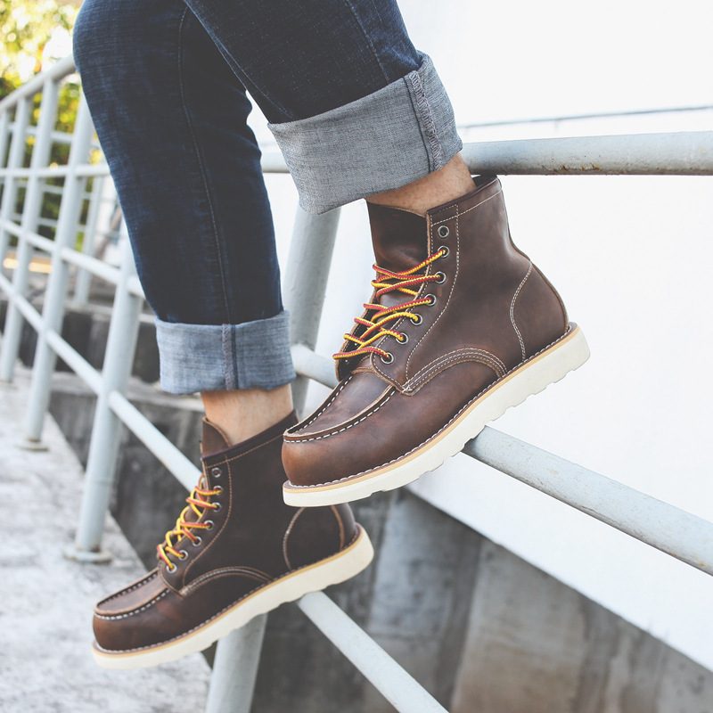 Martin Boots Herre Retro Mark Head Tooling Crazy Horse Skinn Støvler Ami Khaki Herresko