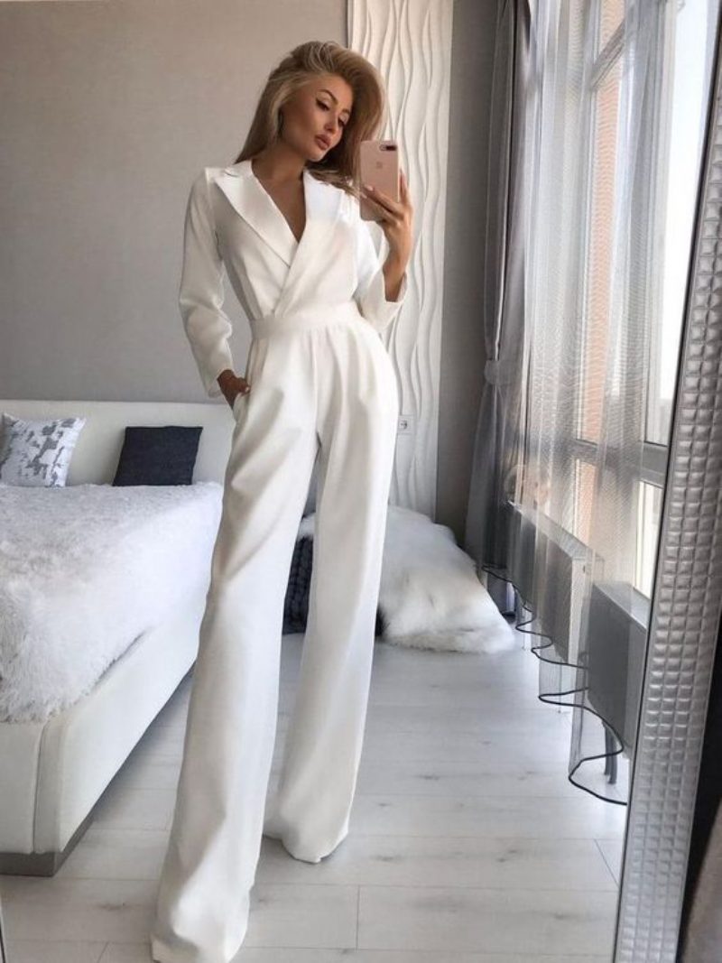 Damebukser Med Lange Ermer Slim Fit Jumpsuits Ensfarget