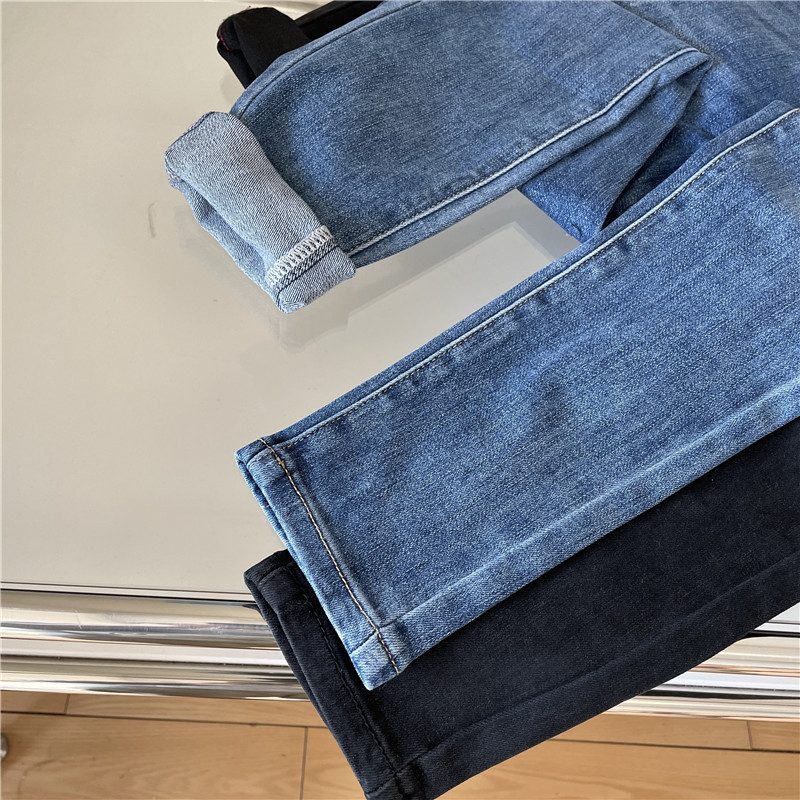 Høy Midje Jeans Damer Små Føtter Hofteløftende Magekontroll Slank Trespenne Tett