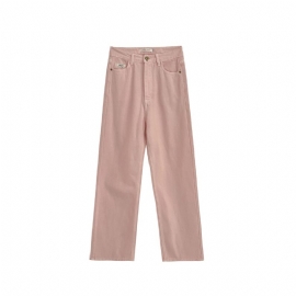 Jeans For Kvinner Med Høy Midje Rette Brede Ben