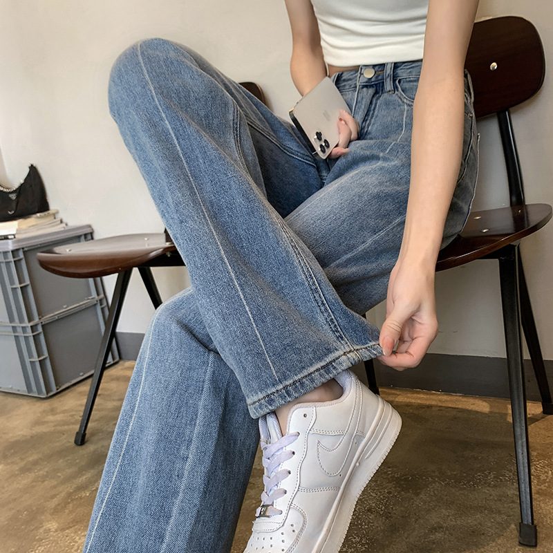 Jeans Med Høy Midje Rett Mote For Kvinner
