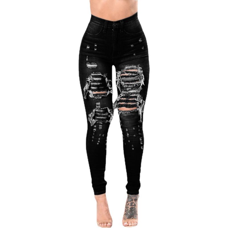 Ripped Jeans Kvinner 2024 Skinny Bukser Denim