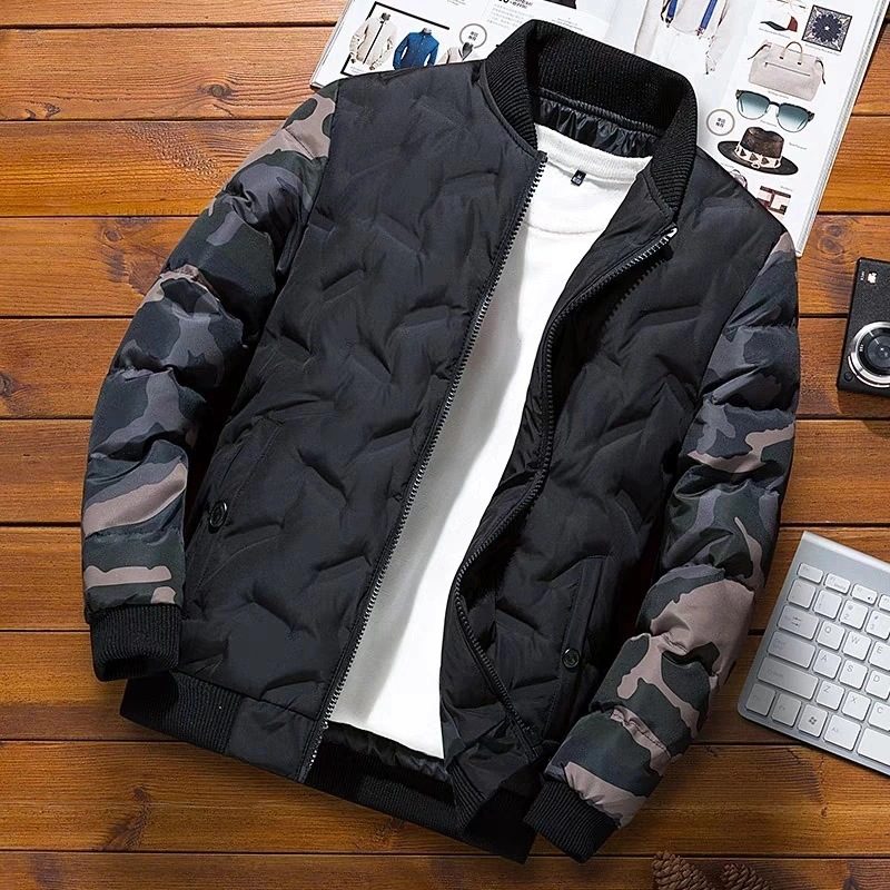 Dunjakke For Menn Baseball Ny Fortykket Trendy Bomullsjakke