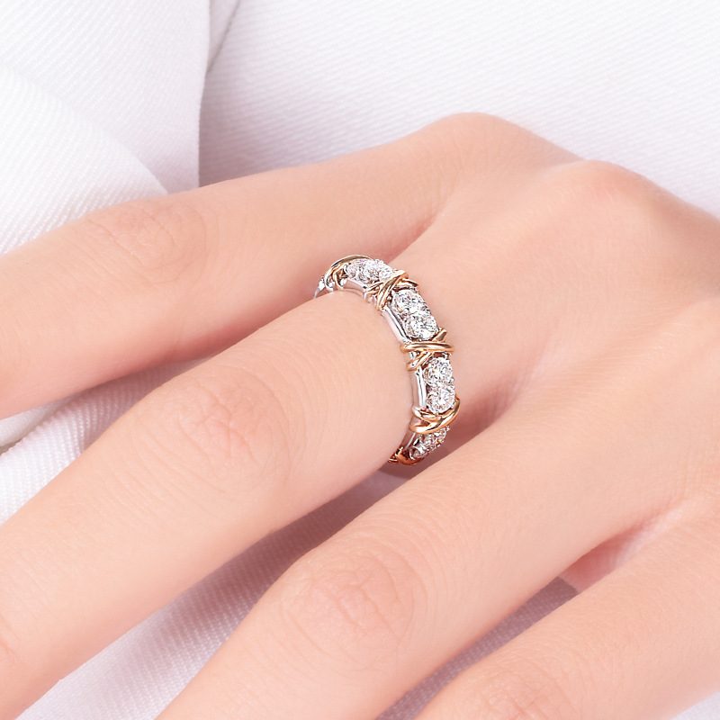 S925 Sterling Sølv Korsring Med Diamanter For Menn Og Kvinner Parringer Trendy Ring