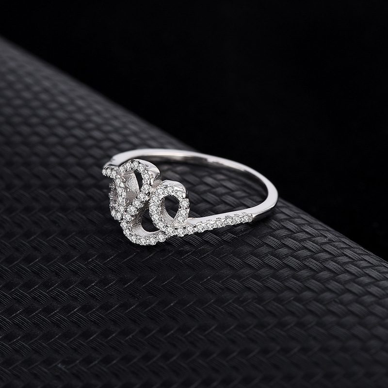 S925 Sterling Sølv Ring Kvinnelig Kjede Retro Mote Kinesisk Knute Mikroinnlagt Zirkon Smykker