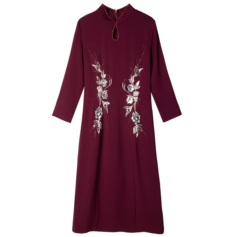 2024 Edel Og Verdig Cheongsam Forbedret Brodert Kjole Todelt Sett