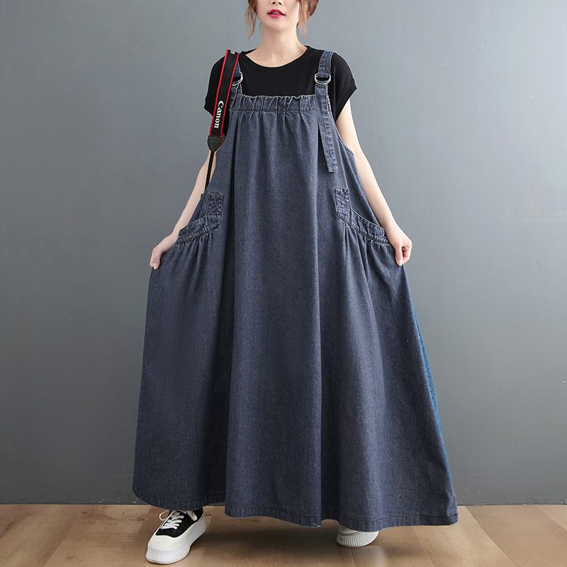 Seler Lange Skjørt Løse Denim Kjoler