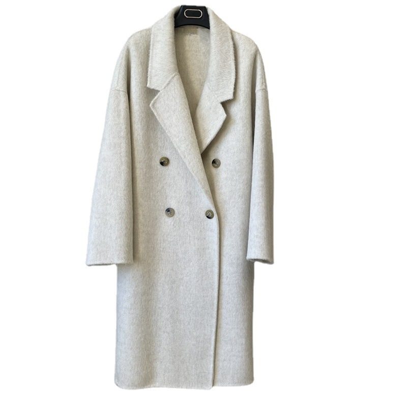 2024 Dame Uformelt Ulljakke Lapel Dobbelspent