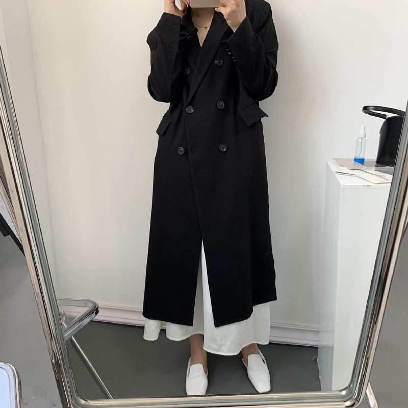 2024 Temperament Langdraktjakke Dame Trendy Windbreaker