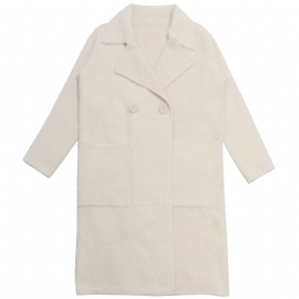Ny Dame Topp Frakk Mellomlang High-end Genser Cardigan Løs Trendy