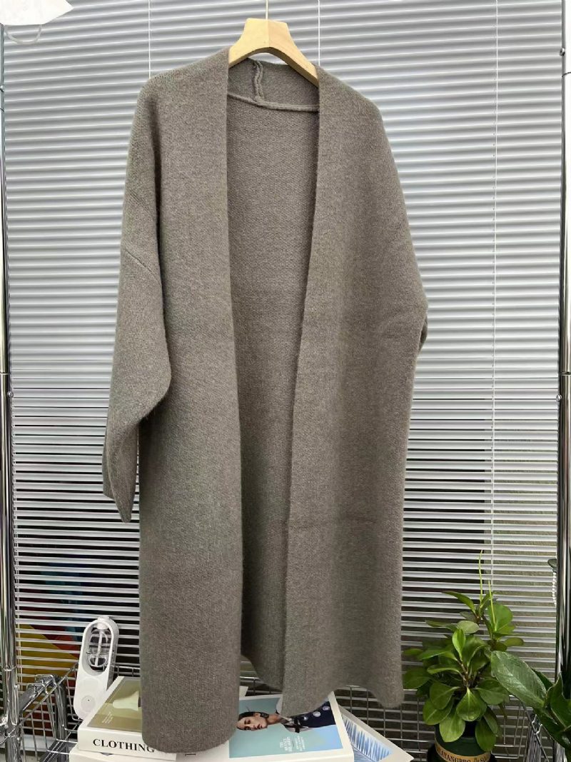Retro Mellomlang Genserjakke Ny Løs Strikket Cardigan For Damer