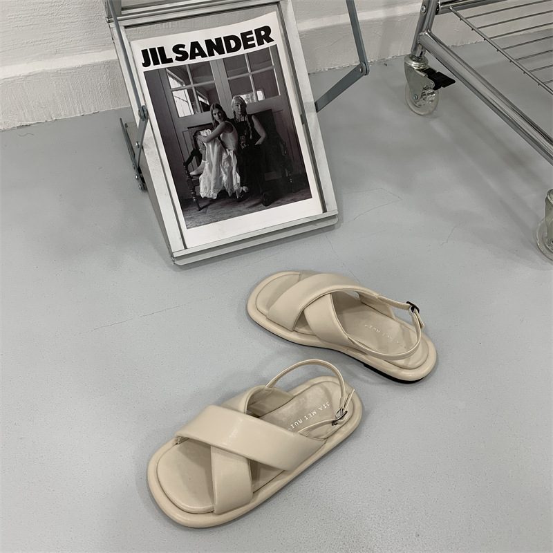Sandaler Kvinners Nye Sommerflate Komfortable Romerske Sko Med Tykk Såler Myke Damesko