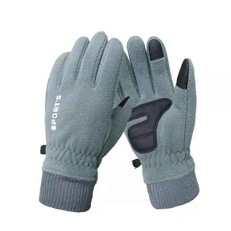 Hansker Herre Vinter Polar Fleece Pluss Fløyel Fortykkede Varme Sykling Sport Kjøring Sklisikre Berøringsskjermhansker