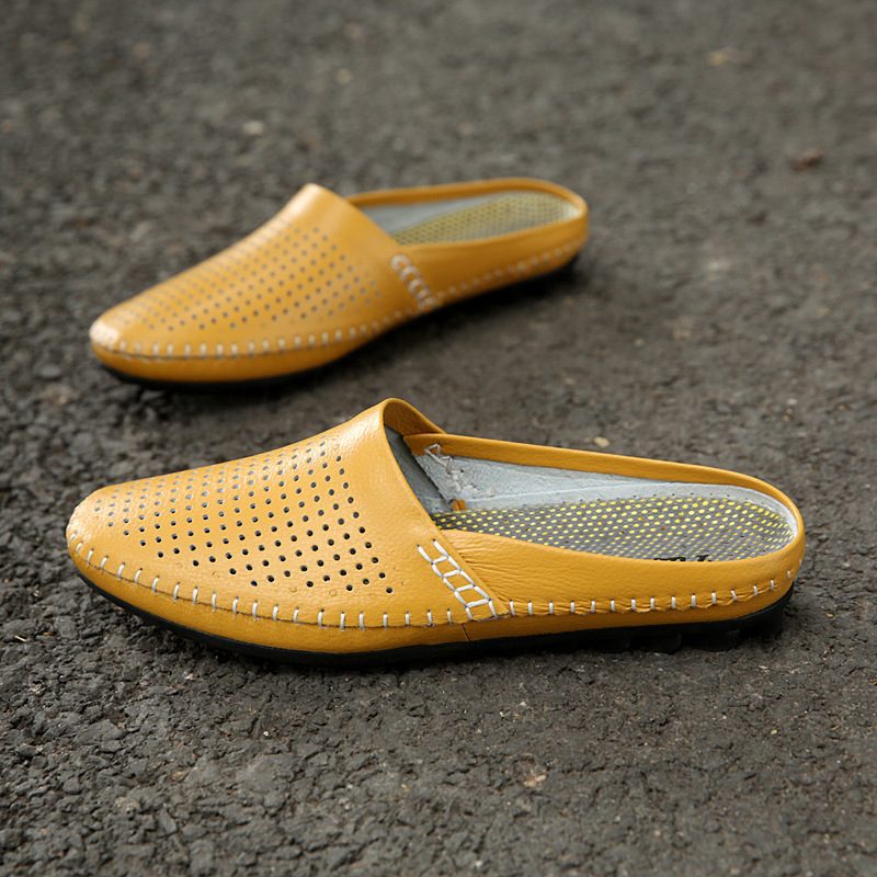 Den Nye Sommerhalvtå Doudou Uformelle Herresko Stansing Hul Halvtå Doudou-sko Mote Trendy Sandaler