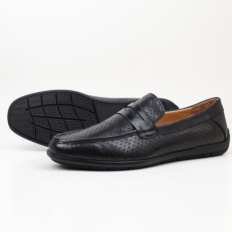 Doudou Sko Herre Ekte Skinn Okseskinn 2024 Nye Sommer Håndlagde Uformelle Pustende Myk Bunn Slip-on Loafers