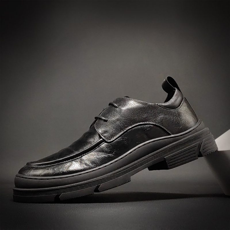 Formelle Sko Herre Forretningsskinn Menn Fritidssko Herresko Høsterter Sko Slip-on Sko Myk Såle Høydeøkende Sko