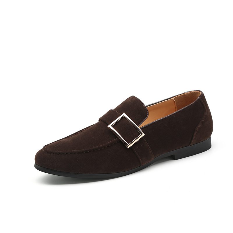 Herre Vårsko Kjole Sko Ekte Skinn Slip-on Herresko Trendy Sko Menn Semsket Erter Sko Sko Herremodeller