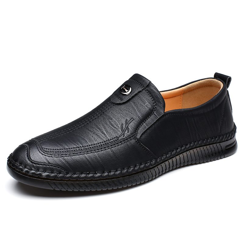 Nye Herresko I Mykt Skinn For Herre Fritidssko Slip-on Kjøresko For Menn