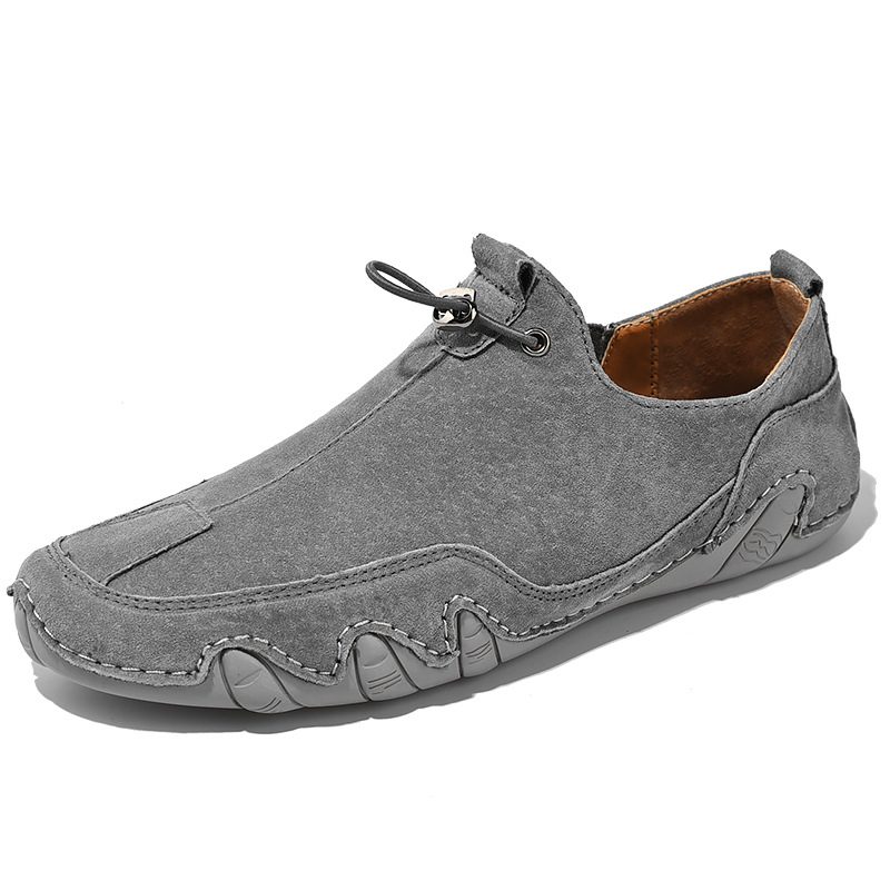Shield Ram Large Size Menns Kjole Sko Ekte Skinn Myk Bunn Casual Peas Sko Kjøresko Slip On