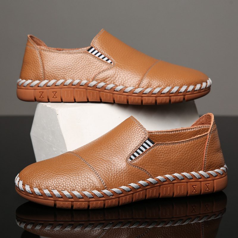 Sommer Nye Menn Fritidssko Slip-on Kuskinn Massasje Sko Pappa Doudou Sko Dress Sko