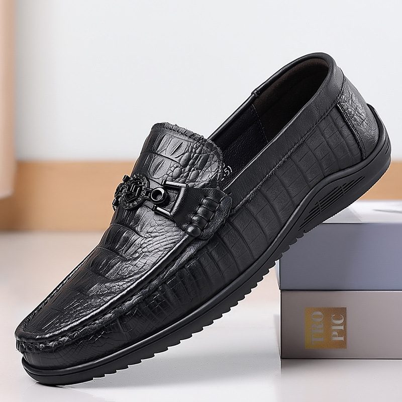 Vårnye Loafers For Menn Business Fritidssko Herresett Med Føtter Kjole Sko Lavtopp Kuskinn Doudou Sko
