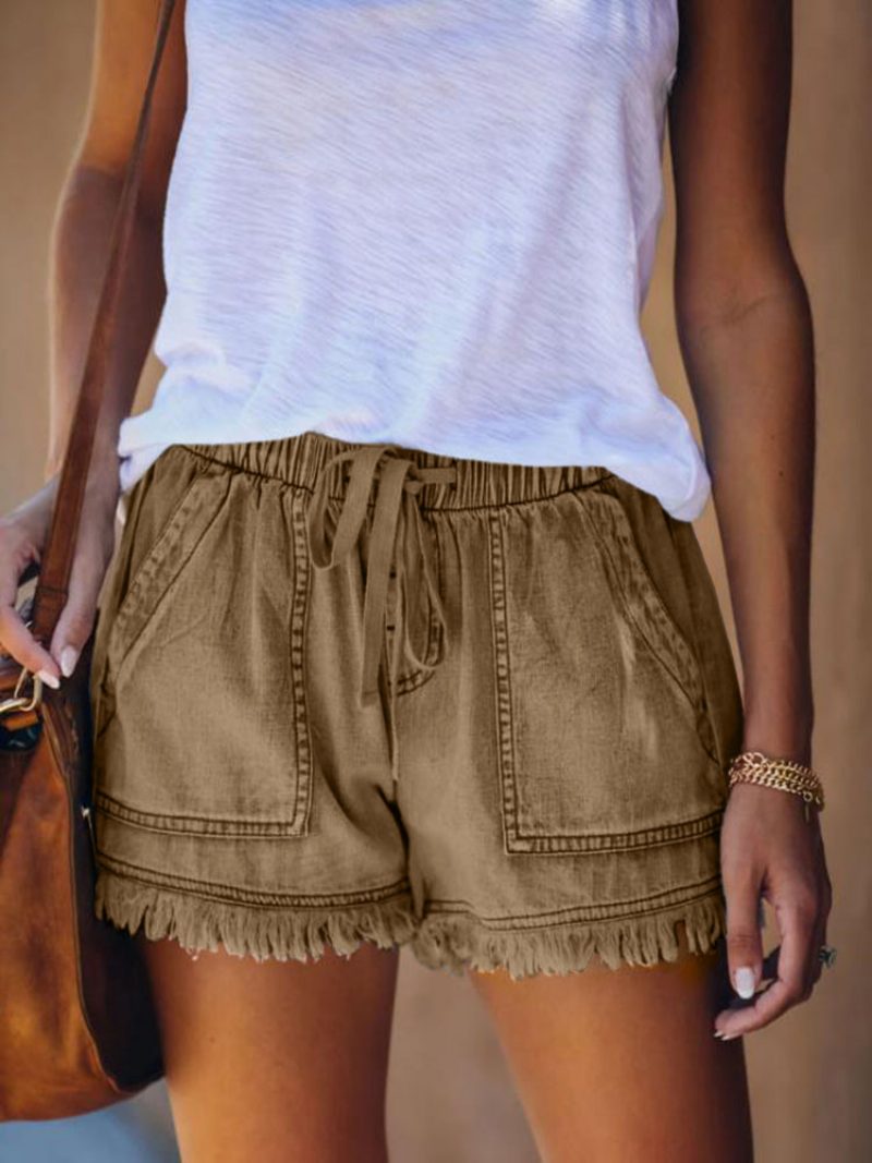 Dameshorts Elastisk Midje Uformell Høy