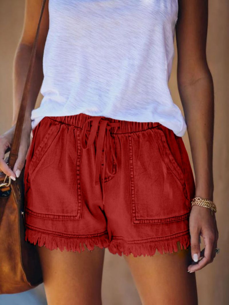 Dameshorts Elastisk Midje Uformell Høy