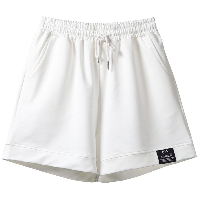 Kvinners Brede Ben Trepunkts Shorts Elastisk Midje Løs Fritidssport