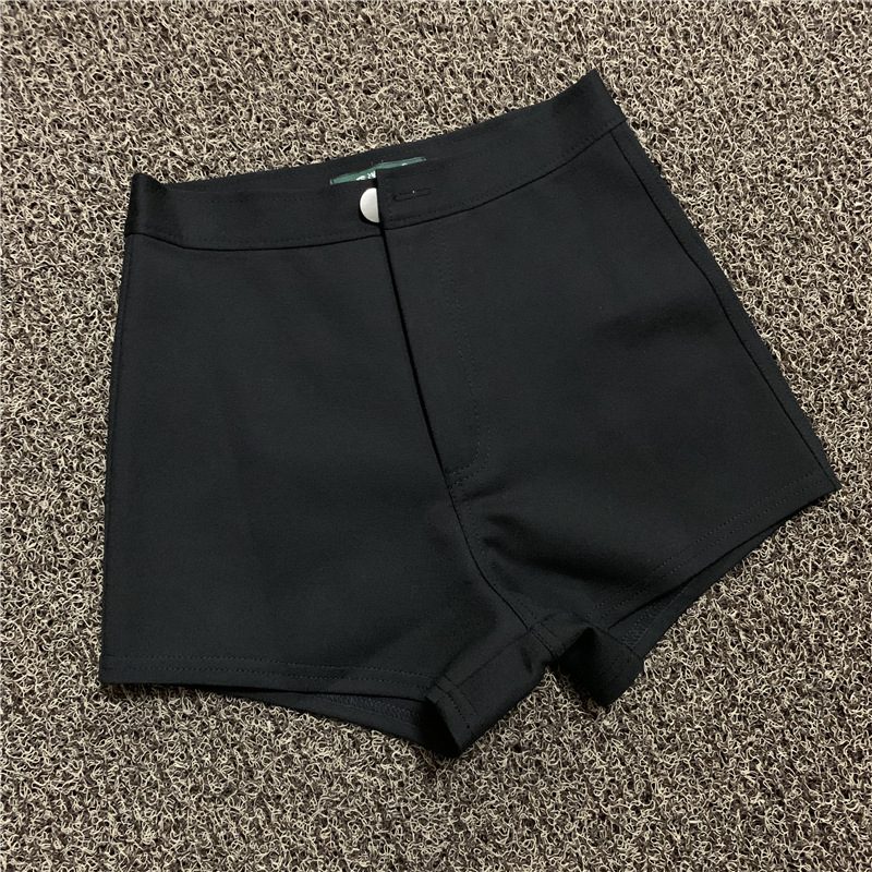 Stretch Sexy Shorts Tight Dame Leggings Høy Midje Svart