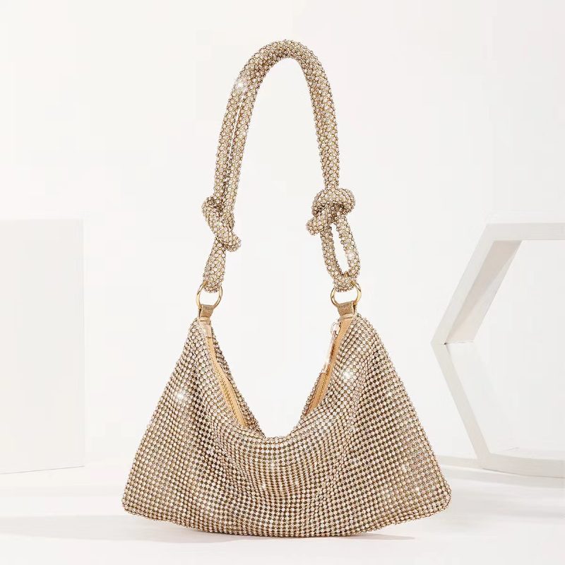 2024 Ny Dameveske Rhinestone Bag Én Skulder Bankett Underarm Bag Diamant Håndveske