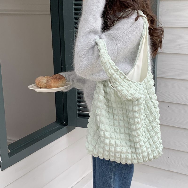 2522 Western Style Cloud Bubble Flower Skulderveske Ny Vest Bag Kvinnelig Student Håndveske Lerretsveske