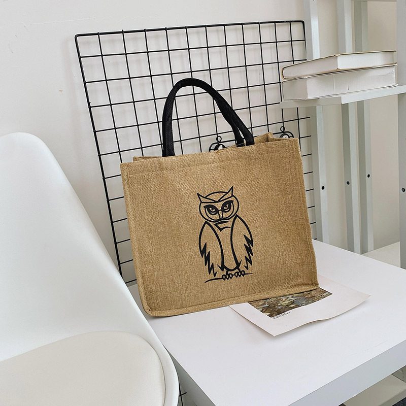 Bag Girl 2024 Spring New Fashion Dame Håndveske Stor Kapasitet Trykt Student Skulderveske