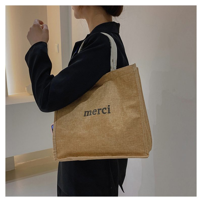 Bag Girl 2024 Spring New Fashion Dame Håndveske Stor Kapasitet Trykt Student Skulderveske