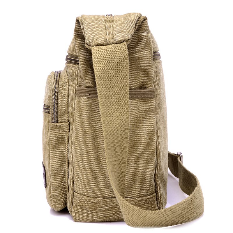Ny Herre Lerretsveske One Shoulder Diagonal Bag Outdoor Leisure Retro Business Herreveske Big Bag