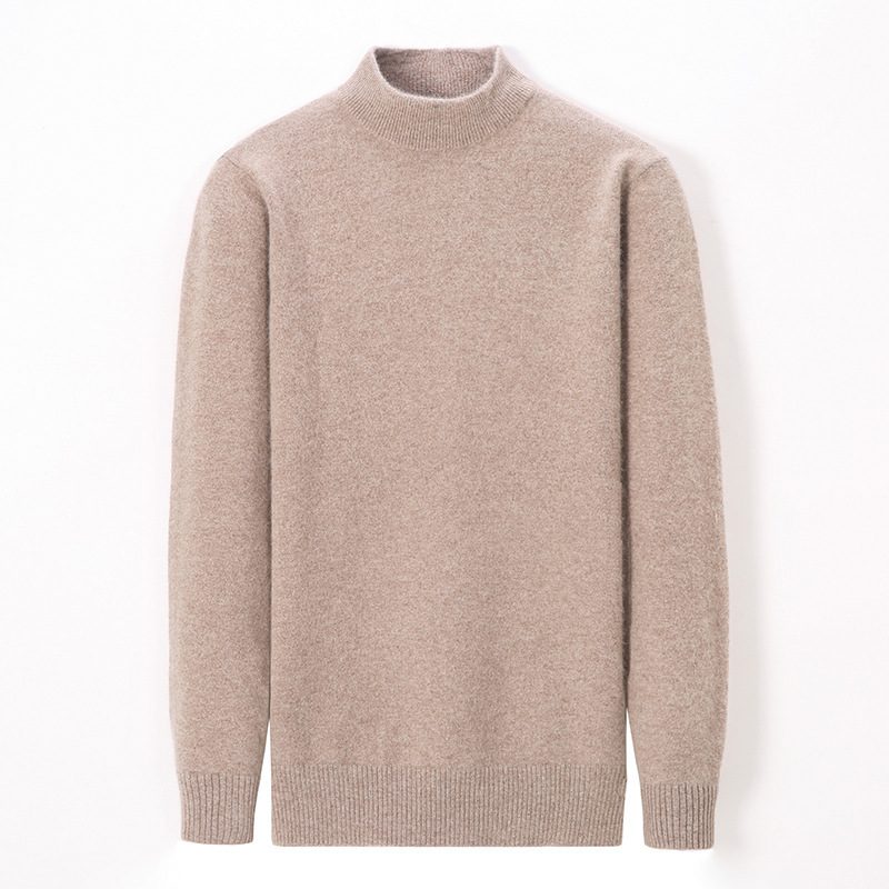 2024 Genser Herre Fortykket Turtleneck Ensfarget Strikket Bunn